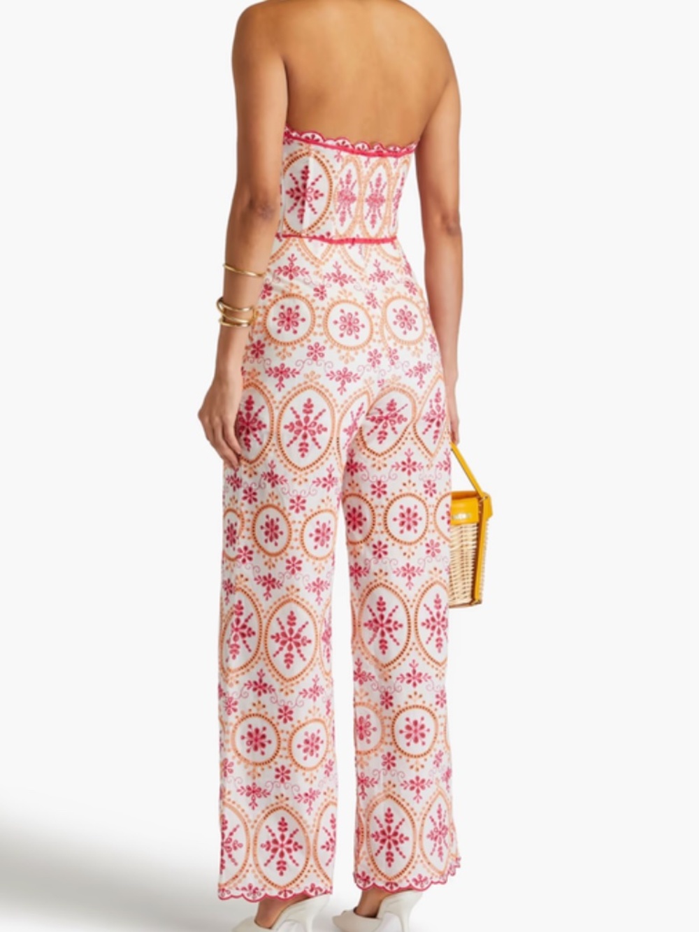 NWT Charo Ruiz Ibiza White Pink Orange Lace Summer Pants - Picture 2 of 6